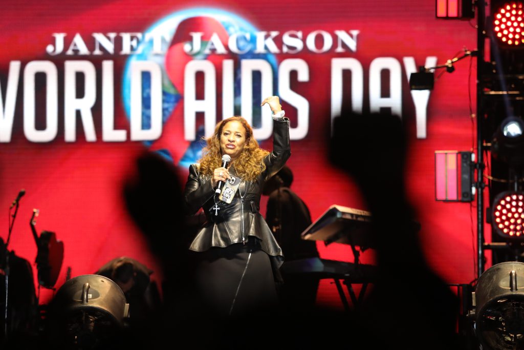 HOUSTON, TEXAS - DECEMBER 01: Debbie Allen delivers "In Memoriam" tribute, honoring those lost to AIDS, including her cherished "boys from Fame" at NRG Arena on December 01, 2023 in Houston, Texas. (Photo by Bob Levey/Getty Images for AIDS Healthcare Foundation)